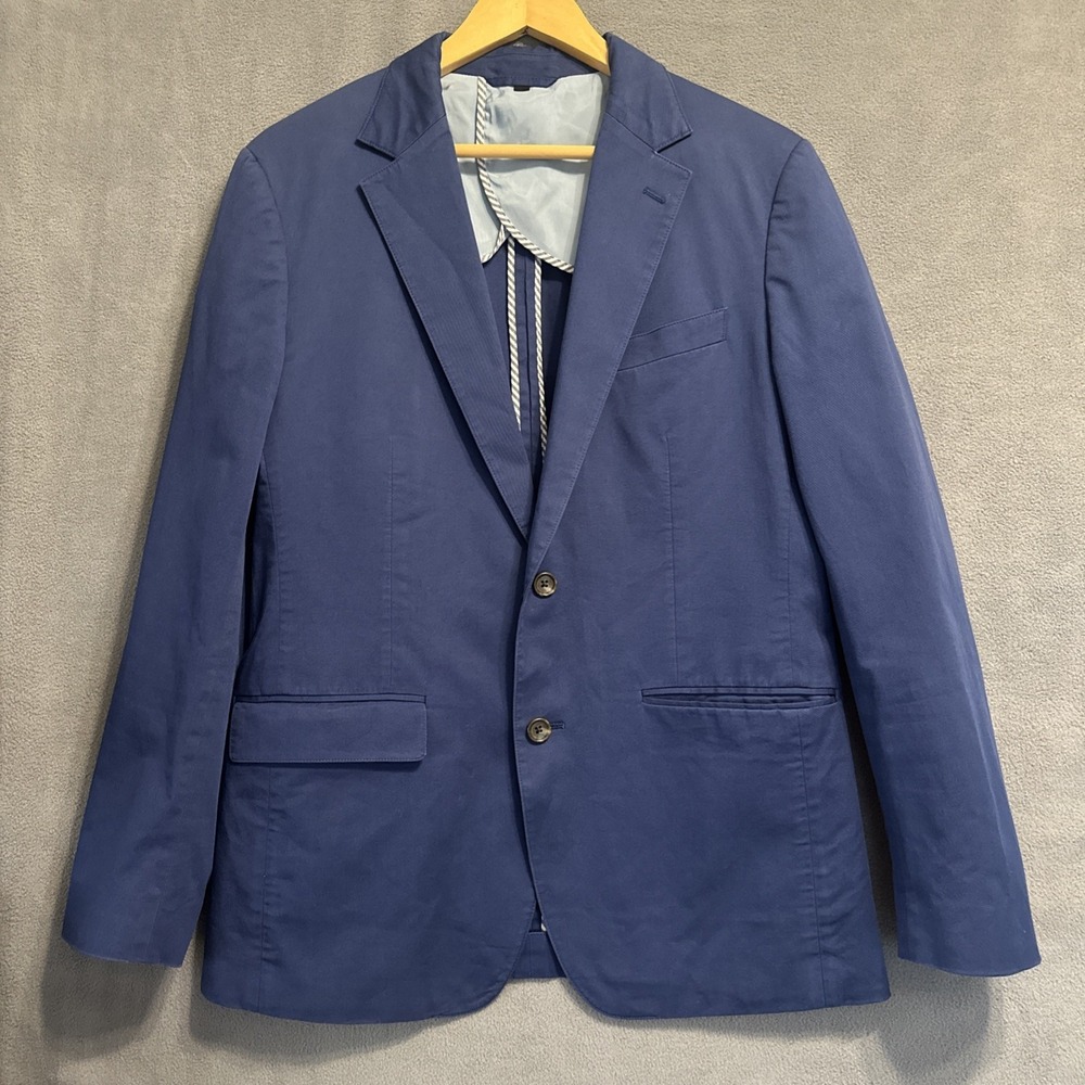 Bonobos Emmetex 2 Button Blazer Jacket Italian Fabric Slim Fit Mens 40R Blue
